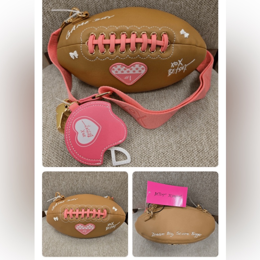 Betsey Johnson Kitsch XOTOSS Football Bag - Picture 2 of 11